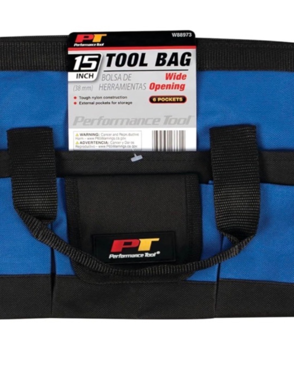 Performance Tool W88973 15-Inch Wide Opening Tool Bag | Exterior Pockets For Too
